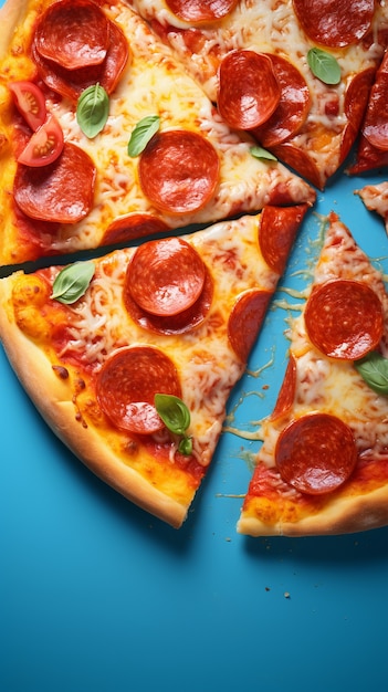 Bezpłatne zdjęcie zbliżenie na pyszną pizzę