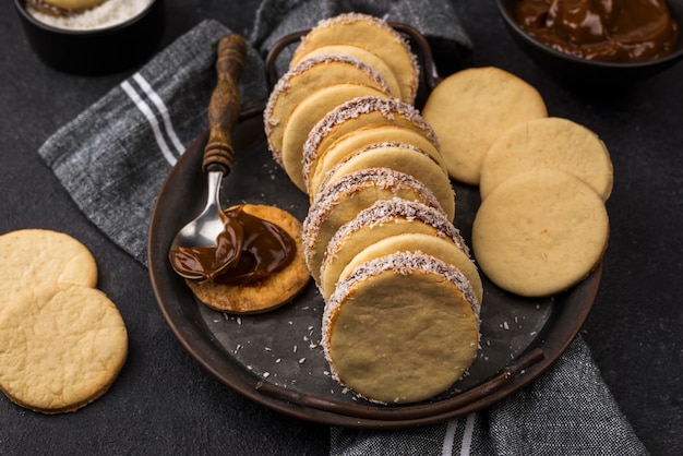 Zbliżenie Na Pyszne Rozmieszczenie Alfajores