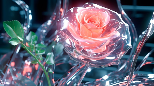 Zbliżenie na szklane róże