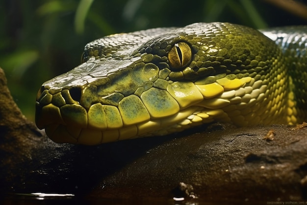 Bezpłatne zdjęcie zbliżenie na węża w naturalnym środowisku