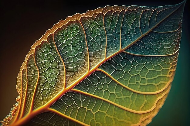 Zbliżenie natura zielony liść Tropikalny liść makro widok