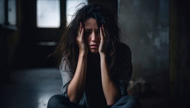 Zbliżenie osoby cierpiącej na depresję