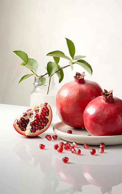 Zbliżenie pomegranatu, sezonowego owocu zimowego