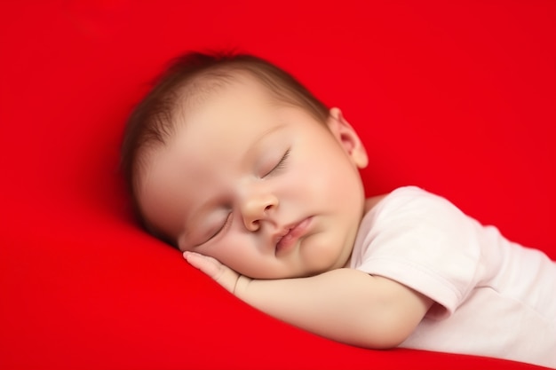 Bezpłatne zdjęcie zbliżenie śpiącego nowo narodzonego dziecka