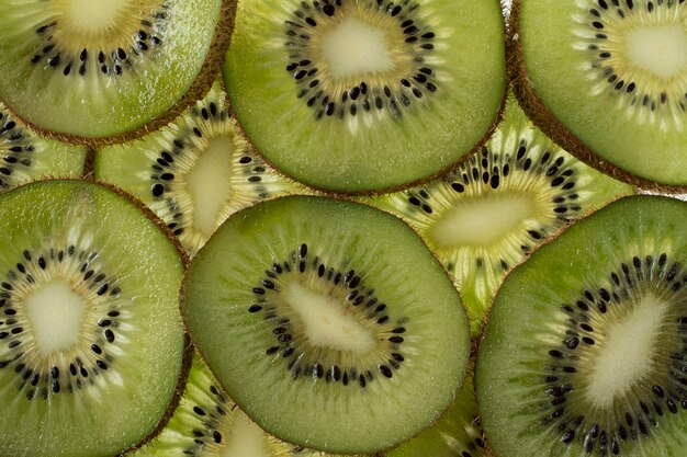 Zbliżenie tekstury owoców kiwi