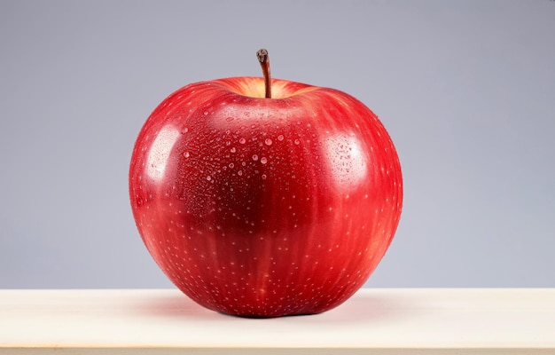 Zdjęcie czerwonego jabłka na szarym tle