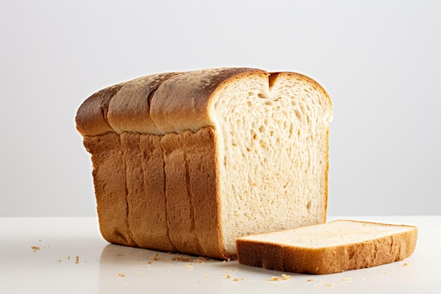 Zdjęcie domowego chleba kanapkowego na jasnym tle