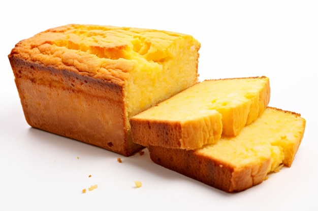 Bezpłatne zdjęcie zdjęcie domowego chleba z mąki kukurydzianej izolowane na białym tle