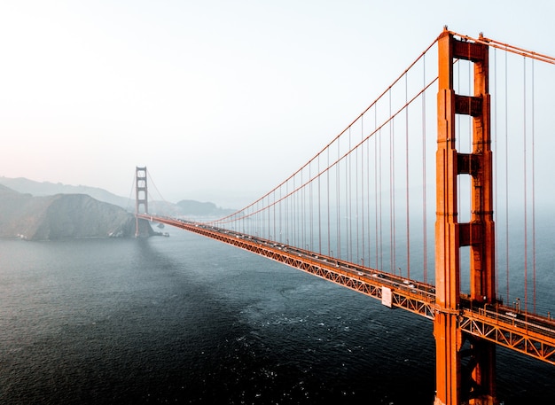 Bezpłatne zdjęcie zdjęcie lotnicze mostu golden gate w san francisco