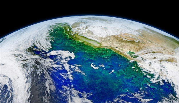 Zdjęcie satelitarne Ziemi. Oryginał z NASA. Cyfrowo ulepszony przez rawpixel. | wolny obraz przez rawpix