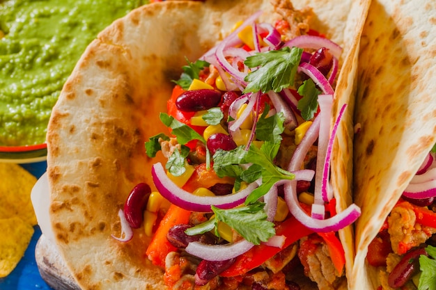 Bezpłatne zdjęcie zdrowe meksykańskie taco