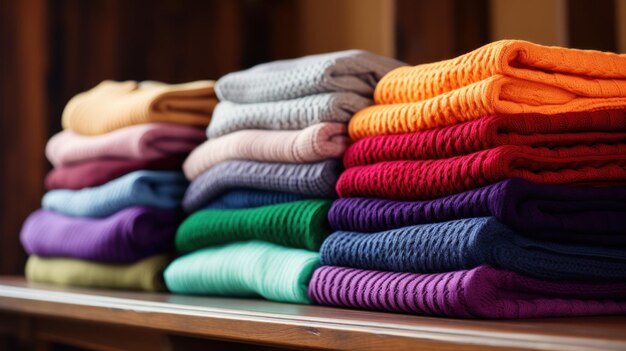 Zestaw sweterów w różnych kolorach