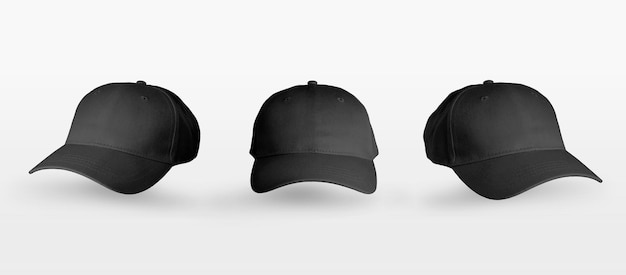 Bezpłatne zdjęcie zestaw trzech czarnych czapek