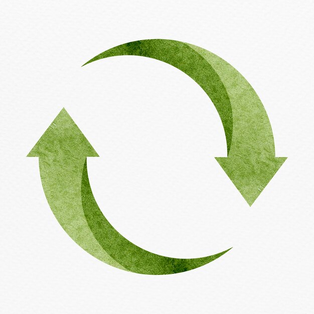 Zielony element projektu symbol recyklingu