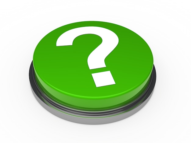 Bezpłatne zdjęcie zielony przycisk ze znakiem zapytania
