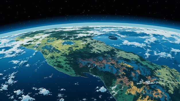 Bezpłatne zdjęcie ziemia przedstawiona w stylu anime