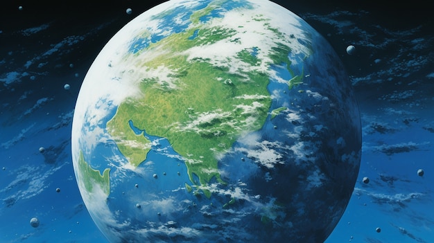 Bezpłatne zdjęcie ziemia w stylu anime