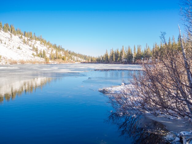 Zima w Mammoth Lakes.