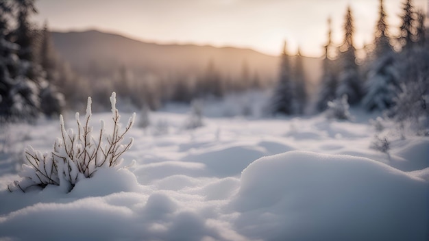 Zimowy krajobraz z pokrytymi śniegiem drzewami w Karpatach