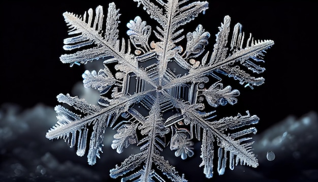 Zimowy lód z bliska niebieskie tła mrozu śnieg generatywny AI