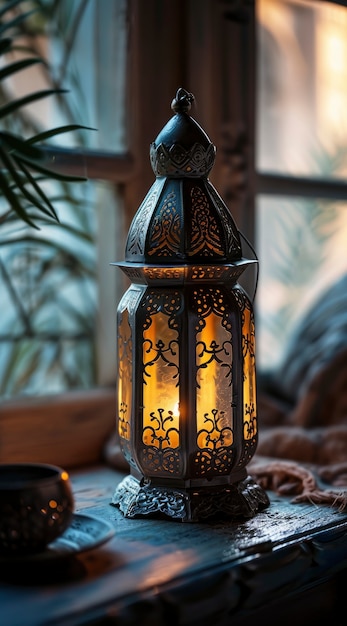 Bezpłatne zdjęcie złożony projekt latarni na islamski święto ramadanu