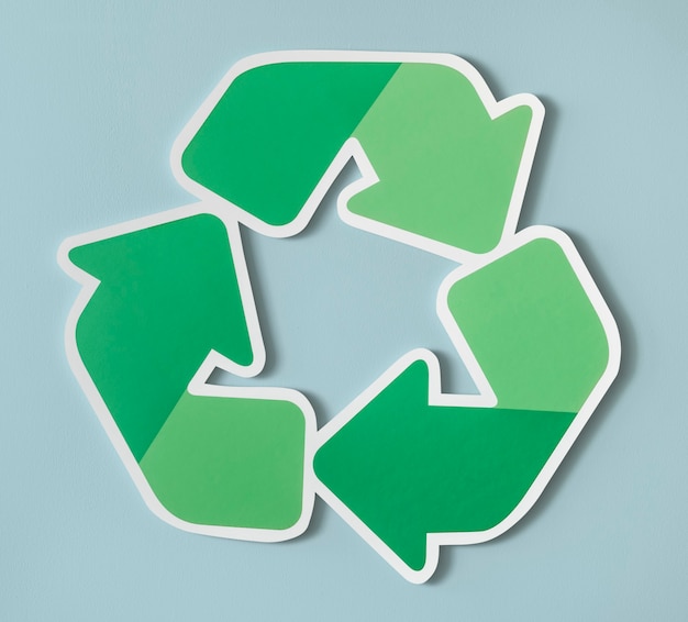 Bezpłatne zdjęcie zmniejszenie ponownego wykorzystania ikony symbolu recyklingu