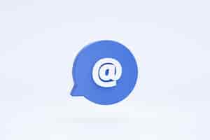 Bezpłatne zdjęcie znak adresu e-mail lub ikona symbolu na renderowaniu 3d czatu bańki mowy