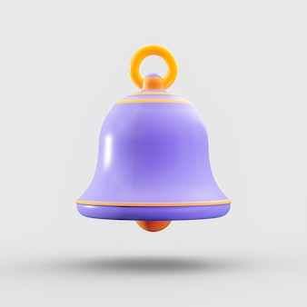 Znak dzwonka ikona powiadomienia czatu na białym tle koncepcja renderowania 3d