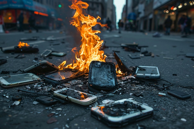Zniszczenie sceny smartfonu