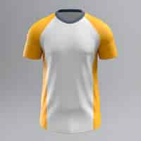 Bezpłatne zdjęcie Żółty biały pusty szablon projektu koszulki