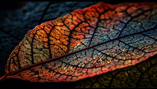 Żywe kolory jesiennych liści na dnie lasu generowane przez sztuczną inteligencję