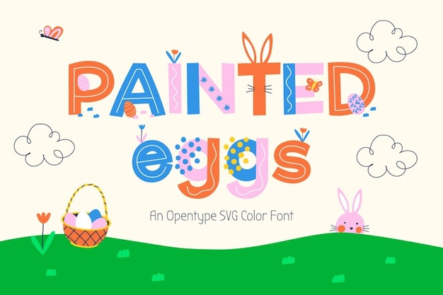 Painted Eggs Font: A Whimsical Typeface for Easter Fun