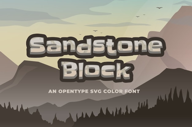 Sandstone Block Font – A Rustic and Nature-Inspired Typeface