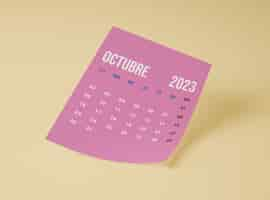 Foto gratuita 2023 calendario mensual bodegón