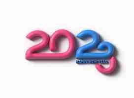 Foto gratuita 2023 feliz año nuevo texto 3d tipografía elemento de diseño folleto póster fondo de papel tapiz.