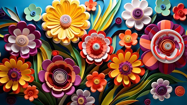 3d abstract hermosas flores