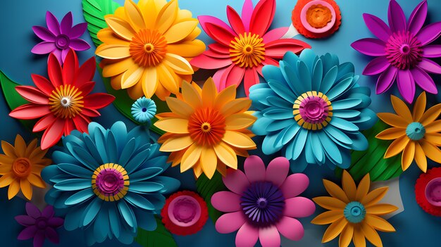 3d abstract hermosas flores