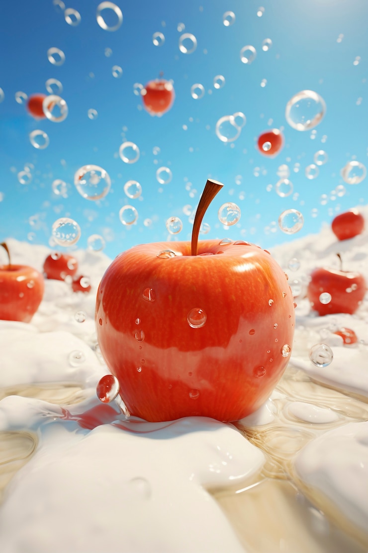 Foto gratuito 3d deliciosas frutas de temporada