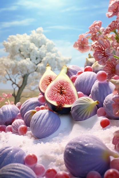 Foto gratuita 3d deliciosas frutas de temporada