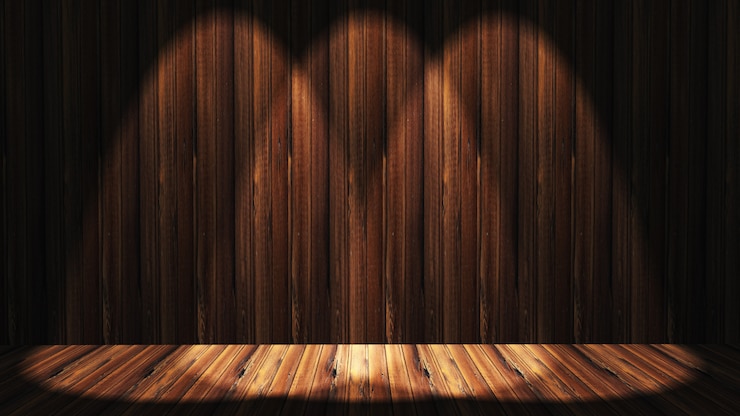 Photo Gratis 3d grunge wooden interior with spotlights shining down