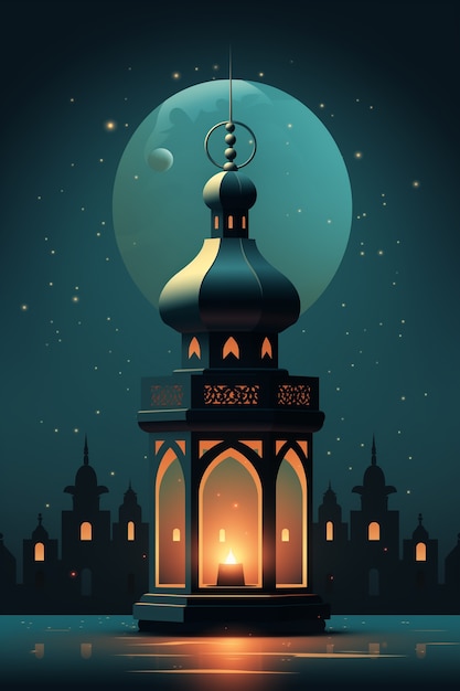 3d linterna de celebración del Ramadán