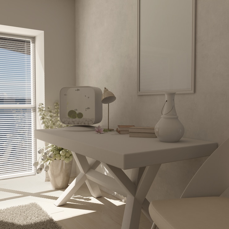 Foto gratuito 3d living contemporáneo interior y muebles modernos