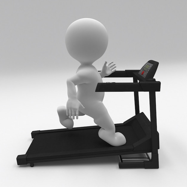 3D Morph Man haciendo ejercicio en cinta