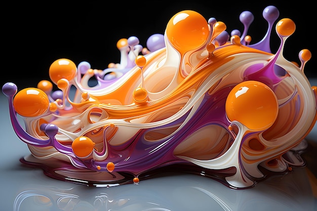 Foto gratuita 3d render abstracto obra de arte de fluido líquido
