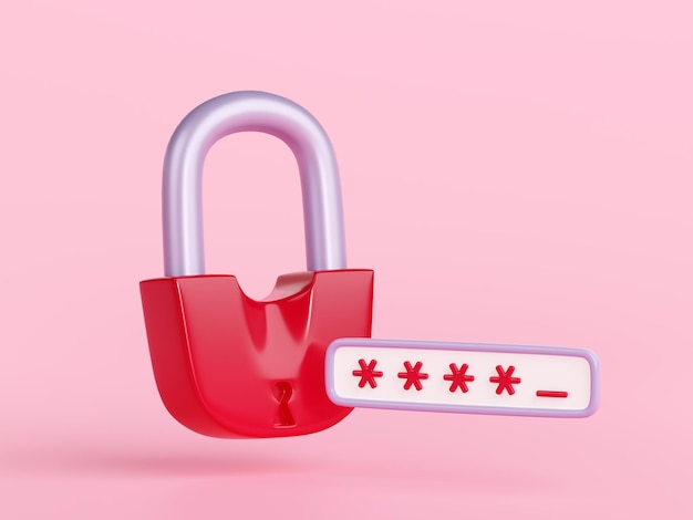 3d render advertencia segura protección de datos personales