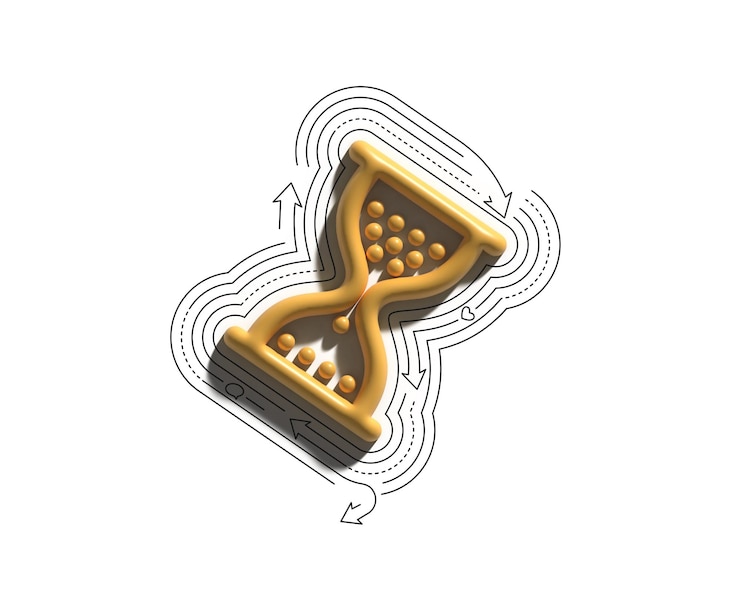 Foto gratuito 3d render diseño de símbolo de ratón de reloj de arena.