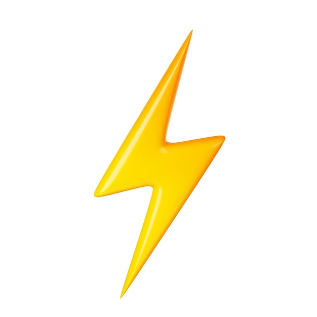 3D render flash relámpago venta trueno icono de perno
