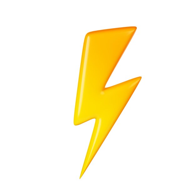 3D render flash relámpago venta trueno icono de perno
