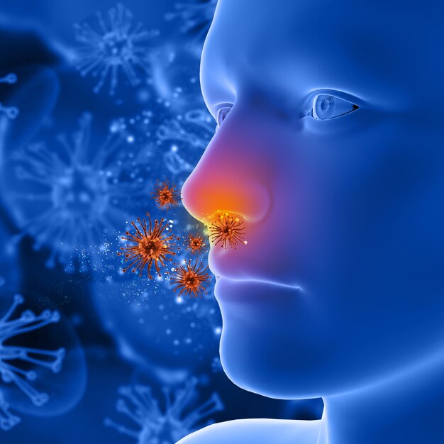 3d render de un fondo médico que representar alergias