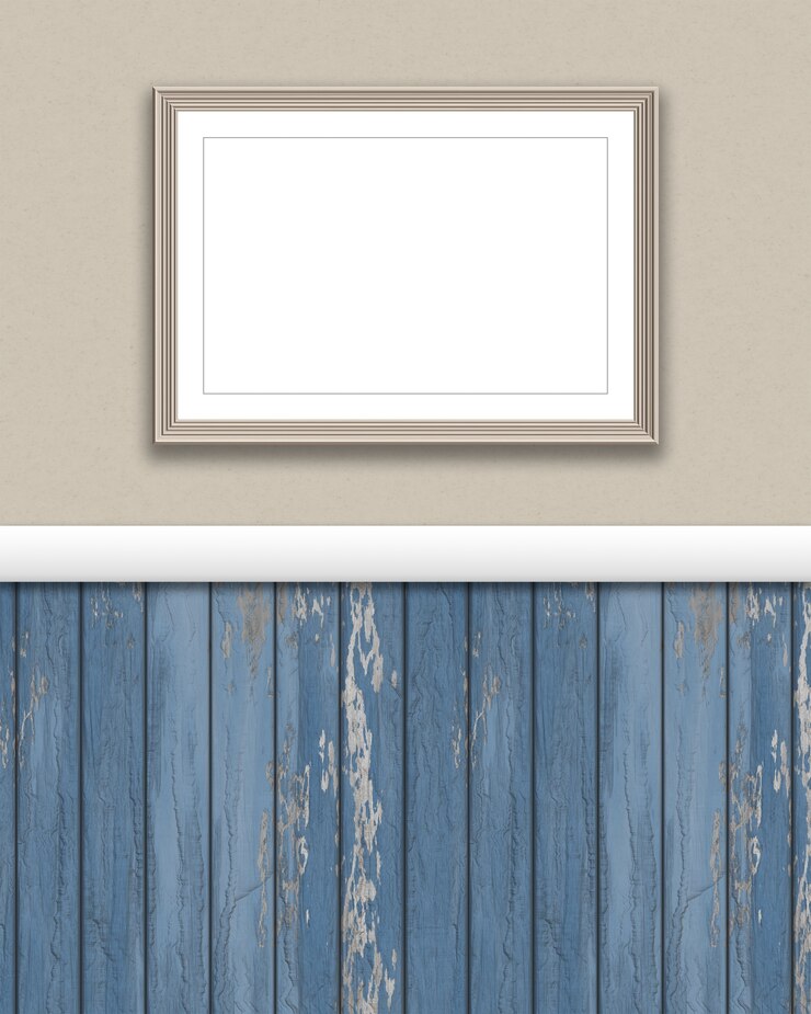 Foto gratuito 3d render de un marco de foto en blanco en una pared grunge